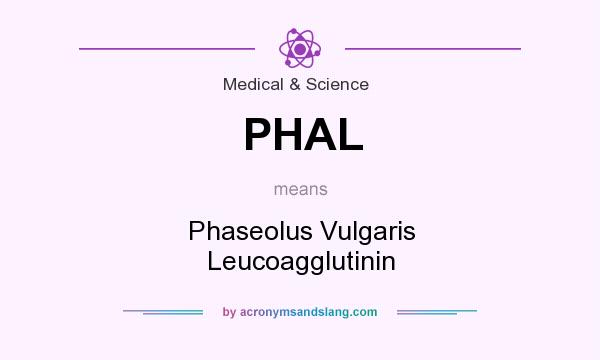 What does PHAL mean? It stands for Phaseolus Vulgaris Leucoagglutinin