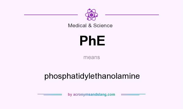 What does PhE mean? It stands for phosphatidylethanolamine