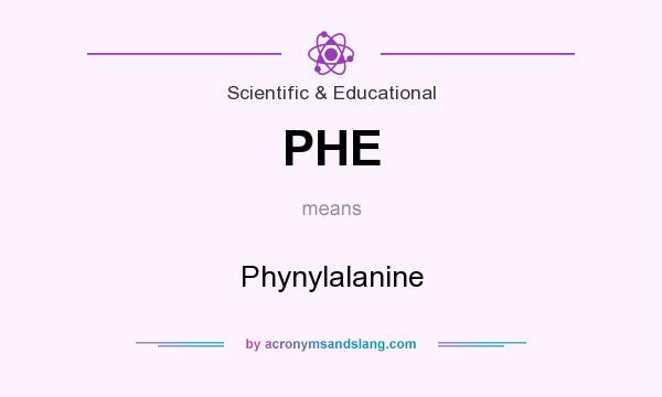 What does PHE mean? It stands for Phynylalanine