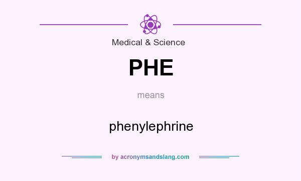 What does PHE mean? It stands for phenylephrine