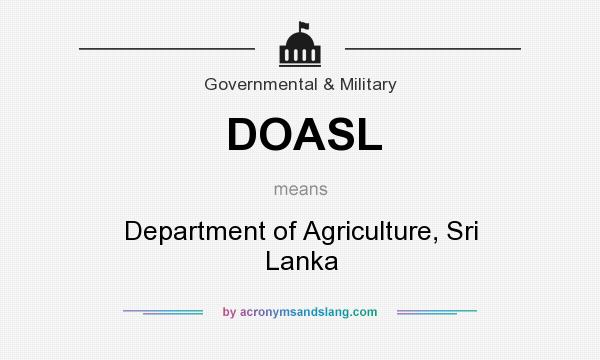 What does DOASL mean? It stands for Department of Agriculture, Sri Lanka