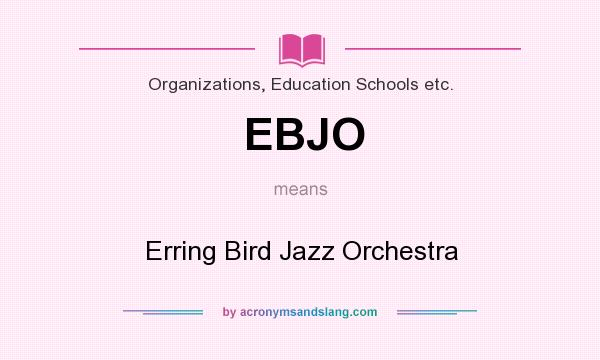 What does EBJO mean? It stands for Erring Bird Jazz Orchestra