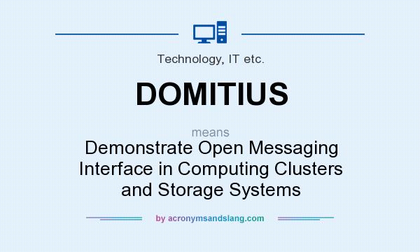 What does DOMITIUS mean? It stands for Demonstrate Open Messaging Interface in Computing Clusters and Storage Systems