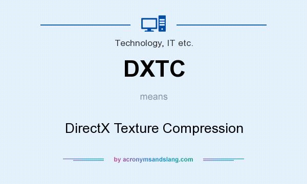 What does DXTC mean? It stands for DirectX Texture Compression