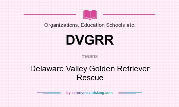 What does DVGRR mean? It stands for Delaware Valley Golden Retriever Rescue
