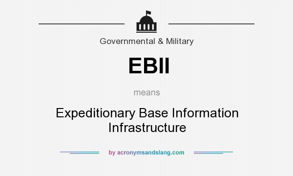 What does EBII mean? It stands for Expeditionary Base Information Infrastructure