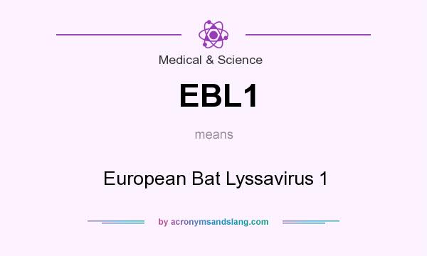 What does EBL1 mean? It stands for European Bat Lyssavirus 1