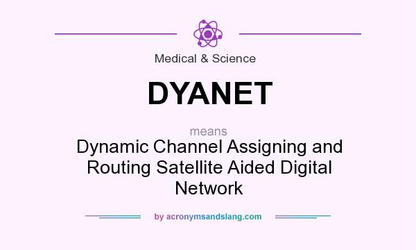 What does DYANET mean? It stands for Dynamic Channel Assigning and Routing Satellite Aided Digital Network