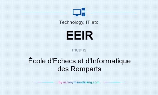 What does EEIR mean? It stands for École d`Echecs et d`Informatique des Remparts