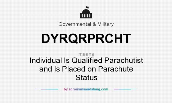 What does DYRQRPRCHT mean? It stands for Individual Is Qualified Parachutist and Is Placed on Parachute Status