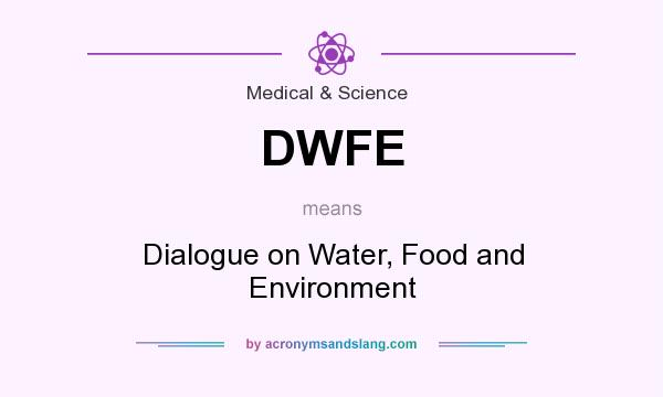 What does DWFE mean? It stands for Dialogue on Water, Food and Environment