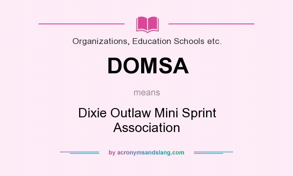 What does DOMSA mean? It stands for Dixie Outlaw Mini Sprint Association