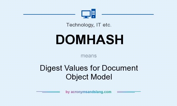 What does DOMHASH mean? It stands for Digest Values for Document Object Model