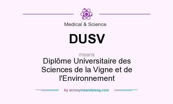 What does DUSV mean? It stands for Diplôme Universitaire des Sciences de la Vigne et de l`Environnement