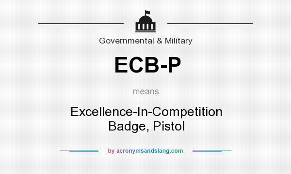 What does ECB-P mean? It stands for Excellence-In-Competition Badge, Pistol