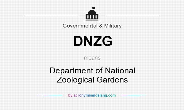 What does DNZG mean? It stands for Department of National Zoological Gardens