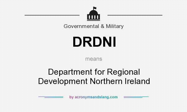 What does DRDNI mean? It stands for Department for Regional Development Northern Ireland