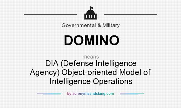What does DOMINO mean? It stands for DIA (Defense Intelligence Agency) Object-oriented Model of Intelligence Operations