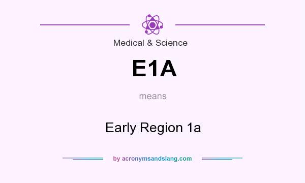 What does E1A mean? It stands for Early Region 1a