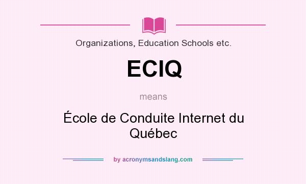 What does ECIQ mean? It stands for École de Conduite Internet du Québec