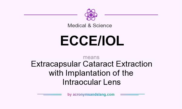 What does ECCE/IOL mean? It stands for Extracapsular Cataract Extraction with Implantation of the Intraocular Lens