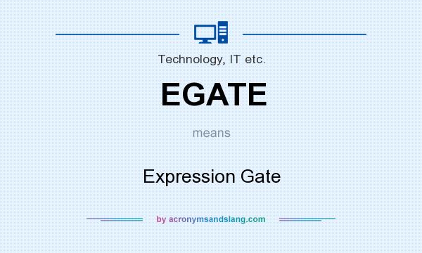 What does EGATE mean? It stands for Expression Gate