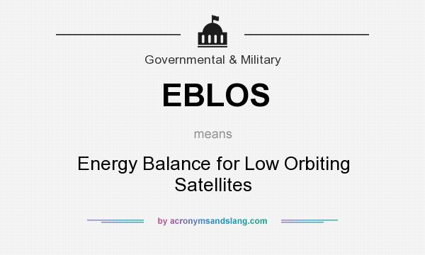 What does EBLOS mean? It stands for Energy Balance for Low Orbiting Satellites