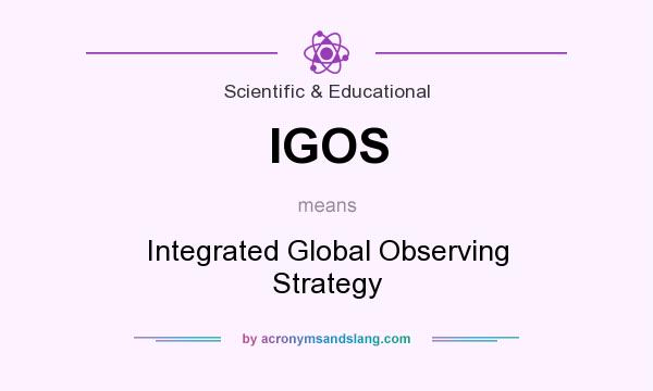 What does IGOS mean? It stands for Integrated Global Observing Strategy