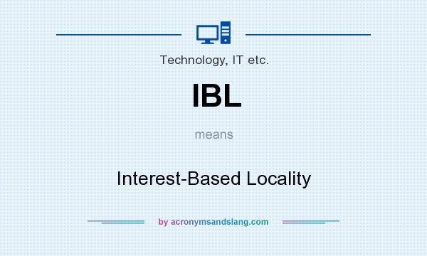 What does IBL mean? It stands for Interest-Based Locality
