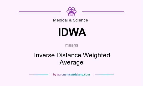 What does IDWA mean? It stands for Inverse Distance Weighted Average