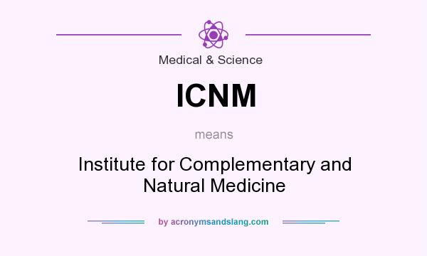 What does ICNM mean? It stands for Institute for Complementary and Natural Medicine