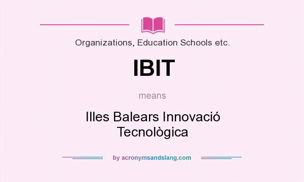 What does IBIT mean? It stands for Illes Balears Innovació Tecnològica