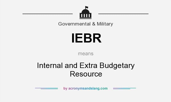 What does IEBR mean? It stands for Internal and Extra Budgetary Resource