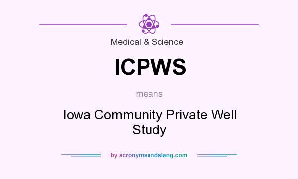 What does ICPWS mean? It stands for Iowa Community Private Well Study