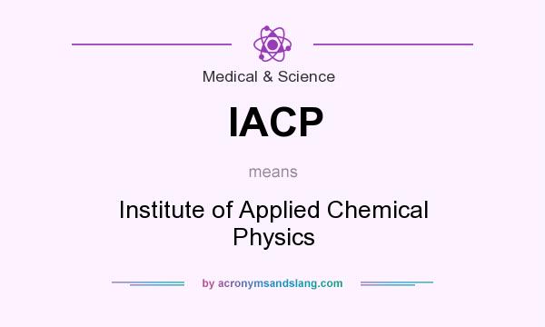 What does IACP mean? It stands for Institute of Applied Chemical Physics