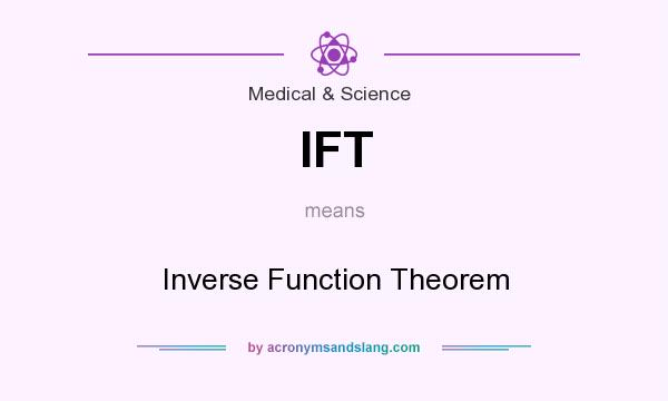 What does IFT mean? It stands for Inverse Function Theorem
