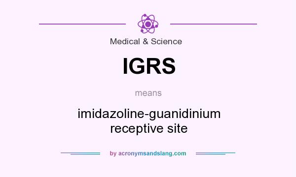 What does IGRS mean? It stands for imidazoline-guanidinium receptive site