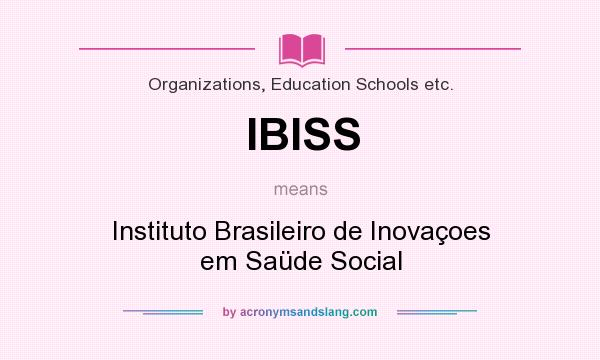 What does IBISS mean? It stands for Instituto Brasileiro de Inovaçoes em Saüde Social