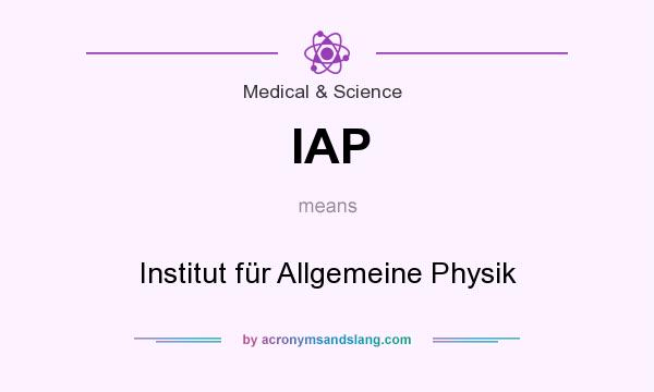 What does IAP mean? It stands for Institut für Allgemeine Physik