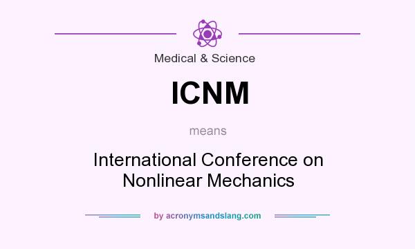 What does ICNM mean? It stands for International Conference on Nonlinear Mechanics