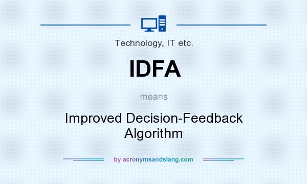 What does IDFA mean? It stands for Improved Decision-Feedback Algorithm
