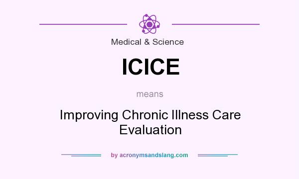 What does ICICE mean? It stands for Improving Chronic Illness Care Evaluation
