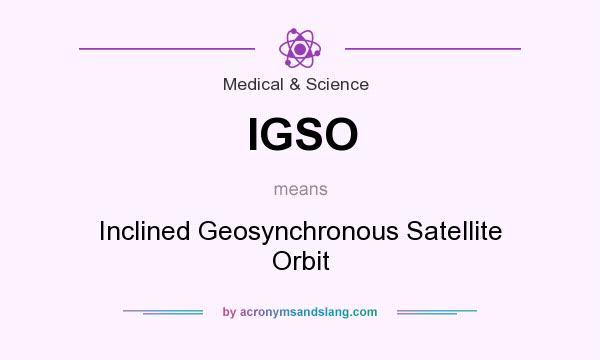 What does IGSO mean? It stands for Inclined Geosynchronous Satellite Orbit
