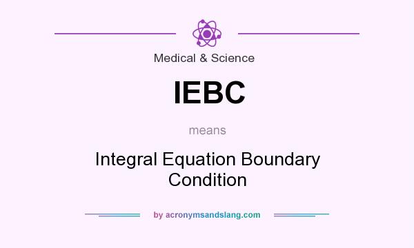 What does IEBC mean? It stands for Integral Equation Boundary Condition