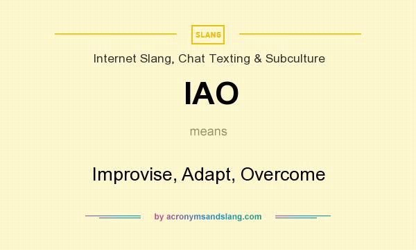 What does IAO mean? It stands for Improvise, Adapt, Overcome