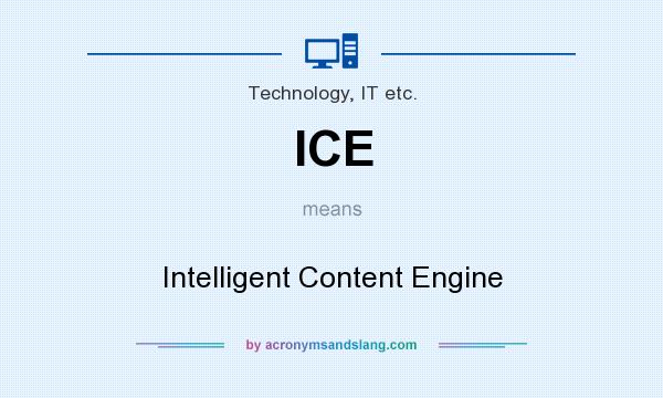 What does ICE mean? It stands for Intelligent Content Engine