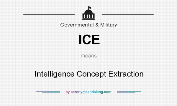 What does ICE mean? It stands for Intelligence Concept Extraction