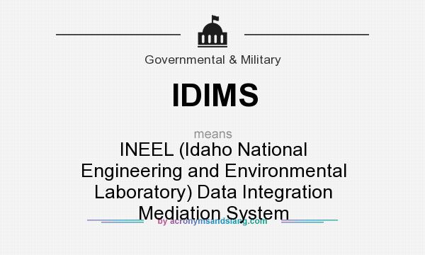 What does IDIMS mean? It stands for INEEL (Idaho National Engineering and Environmental Laboratory) Data Integration Mediation System