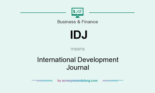 What does IDJ mean? It stands for International Development Journal