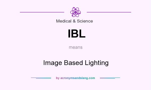 What does IBL mean? It stands for Image Based Lighting